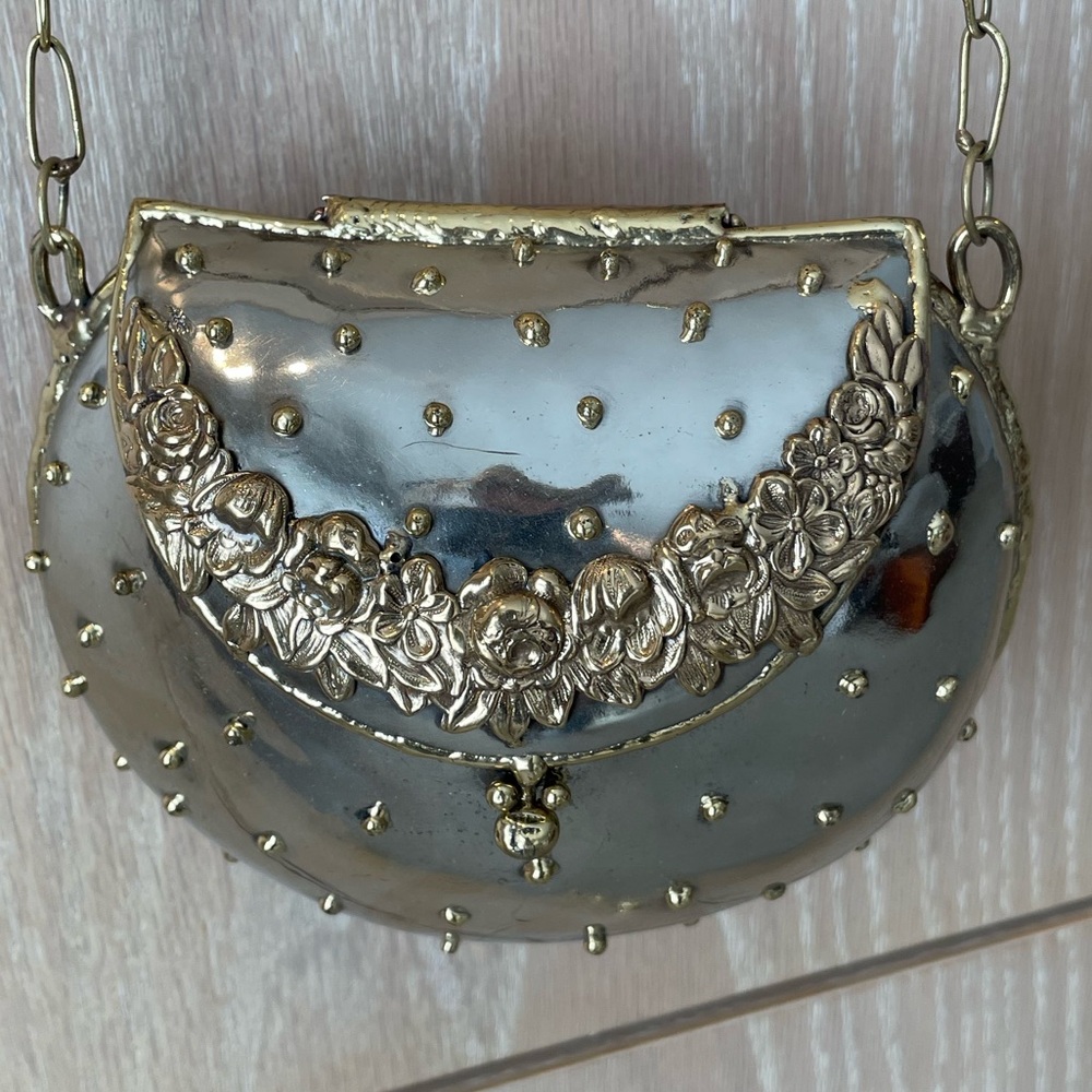 Metal Gold and Silver Crossbody Bag
